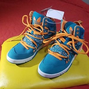 Turquoise and Orange Adidas
